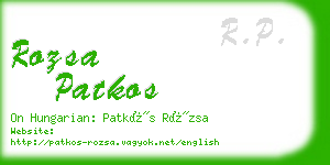 rozsa patkos business card